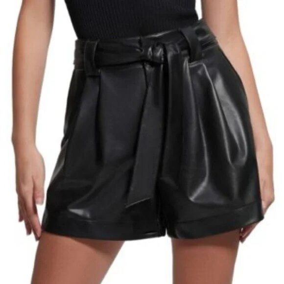 ZARA High-Waisted Faux Leather Shorts – Size M – Free Shipping - Picture 1 of 4